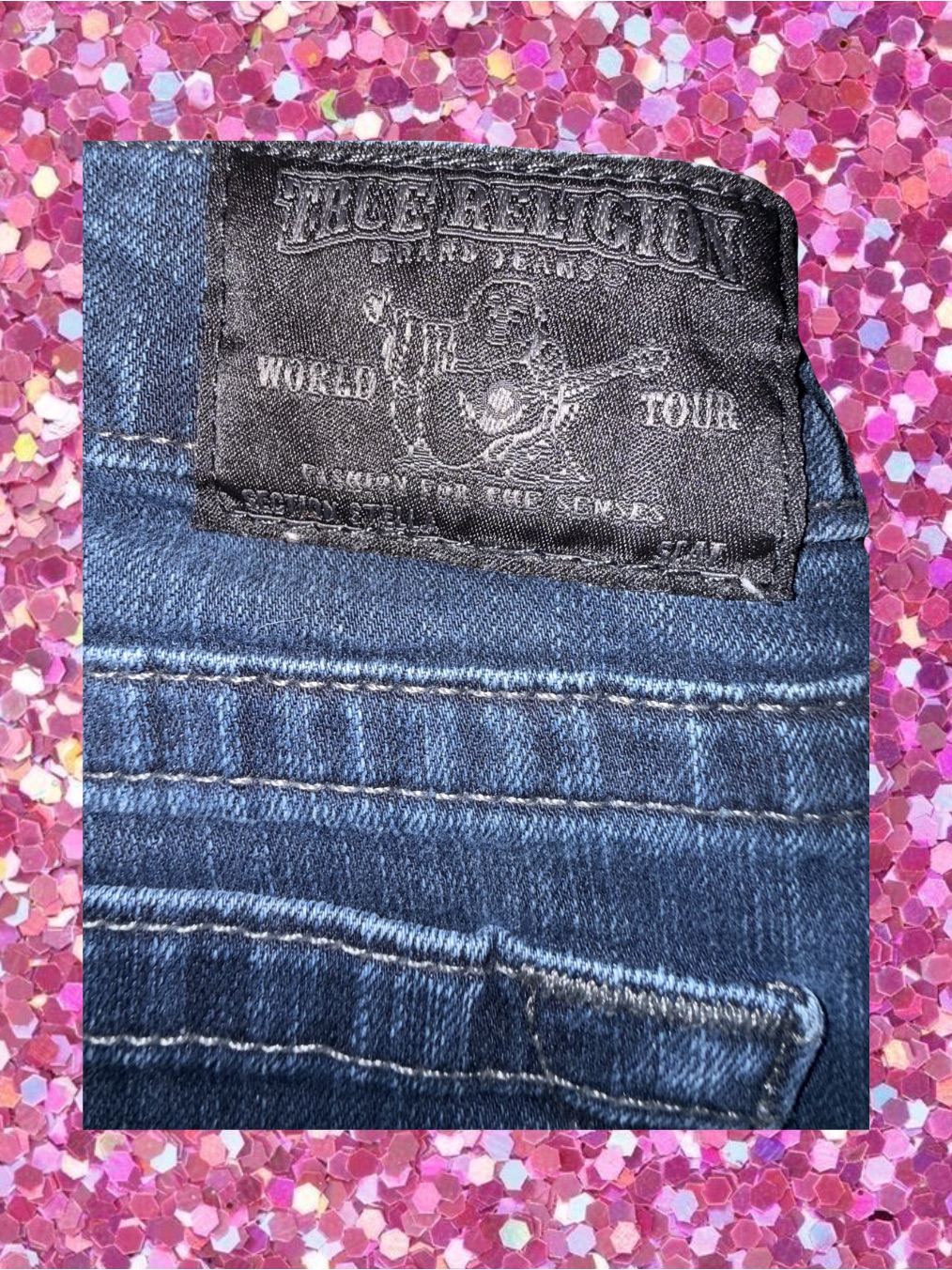 True Religion Dark Wash Studded Jeans | Size 27 | Authentic | Like New